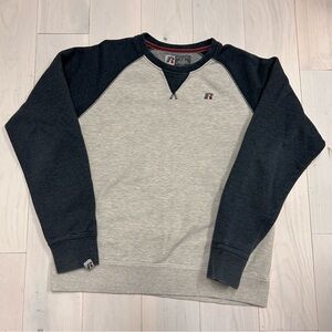 Russell Athletic Gray and Black Crewneck Sweater